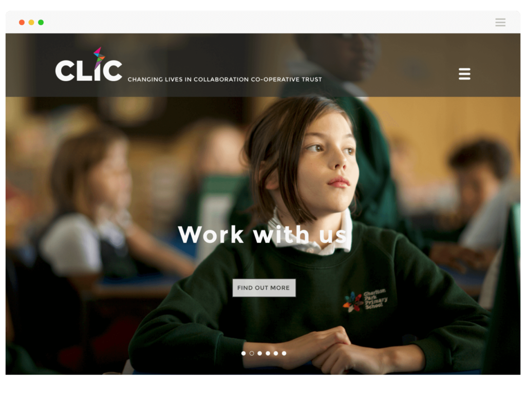 Clic Trust website home page banner slider