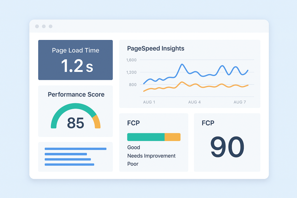 Website optimisation dashboard graphic
