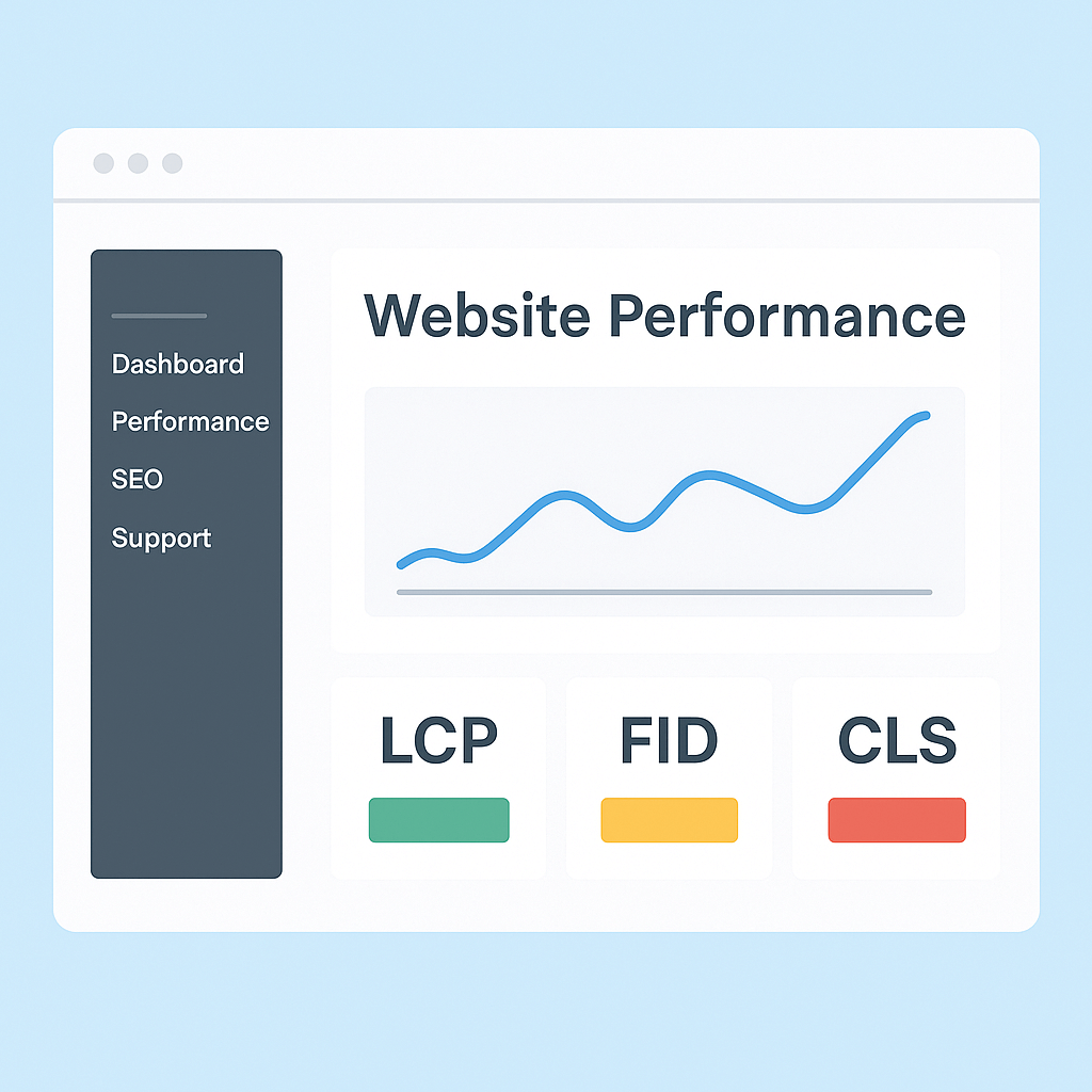 Website optimisation dashboard graphic