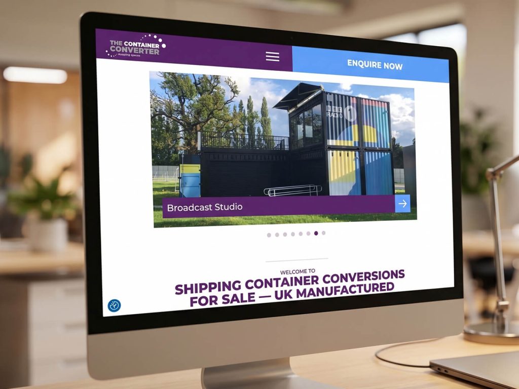 The Container Converter website on desktop