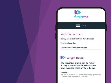 FutureMe website on iPhone