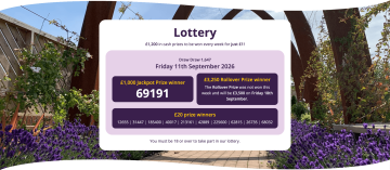 Alice House Hospice website lottery banner